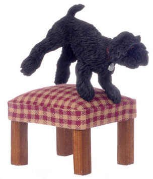 Dollhouse Miniature West Highland Terrier, Standing, Black